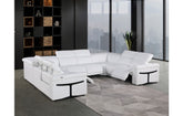 1126 DivanItalia White 8-Piece Sectional with 4 Power Recliners and Power Headrests (No Consoles)Model:  1126-WHITE-8PC-4PWR-U-NC-SECTIONAL-GROUP